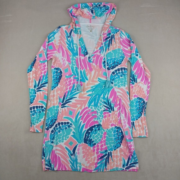 Lilly Pulitzer Dresses & Skirts - Lilly Pulitzer Riley Small Womens Cover Up Dress Hooded Pockets 17x31